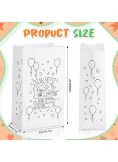 30 Pcs Happy 100th Day of School Paper Bags 100th Day White Paper Bags White Paper Lunch Bags Back to School Goodie Bags for Kids Students 100th Day Activities Gifts Craft Bags Classroom Supplies - pzsku/Z802EE0C35D6A9E008616Z/45/_/1736571288/f6f0794a-c6ae-4e80-8e65-daacd734967c