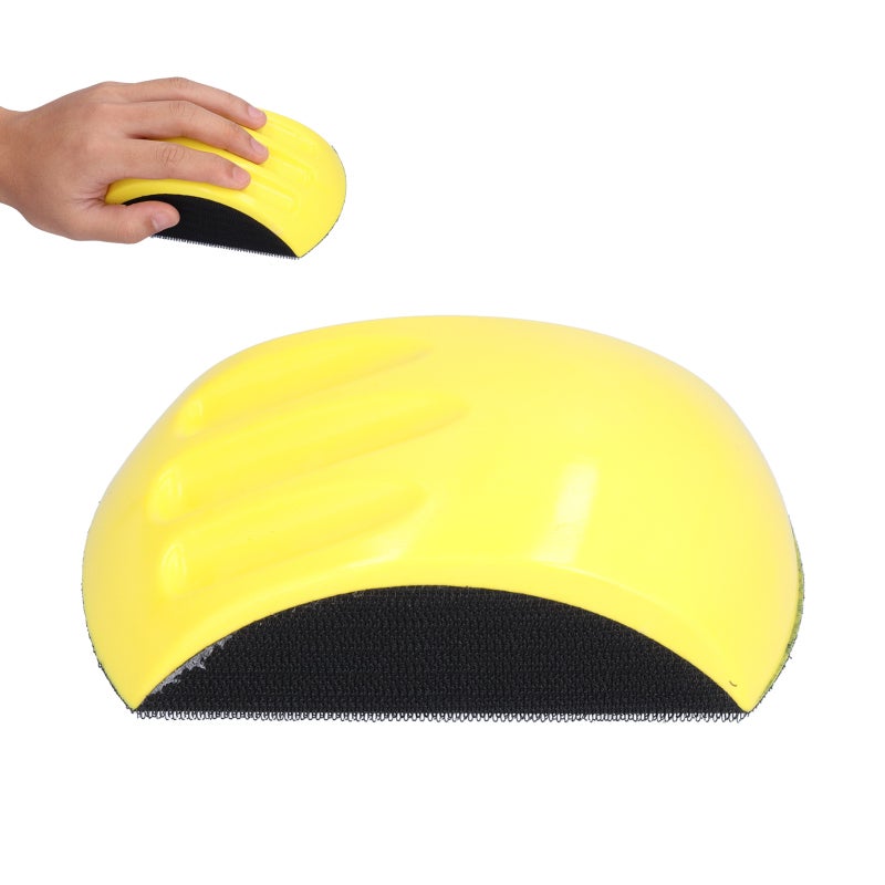 Hand Sanding Pad 150mm PU Foam Hook And Loop Block - Flexible Handheld Design Curved Surface Sander for Carpentry Furniture Repair Car Body Polishing - Image 1