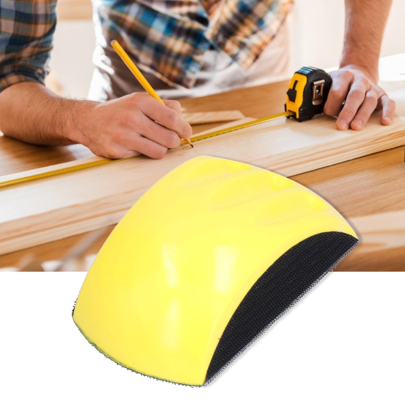 Hand Sanding Pad 150mm PU Foam Hook And Loop Block - Flexible Handheld Design Curved Surface Sander for Carpentry Furniture Repair Car Body Polishing - Image 2