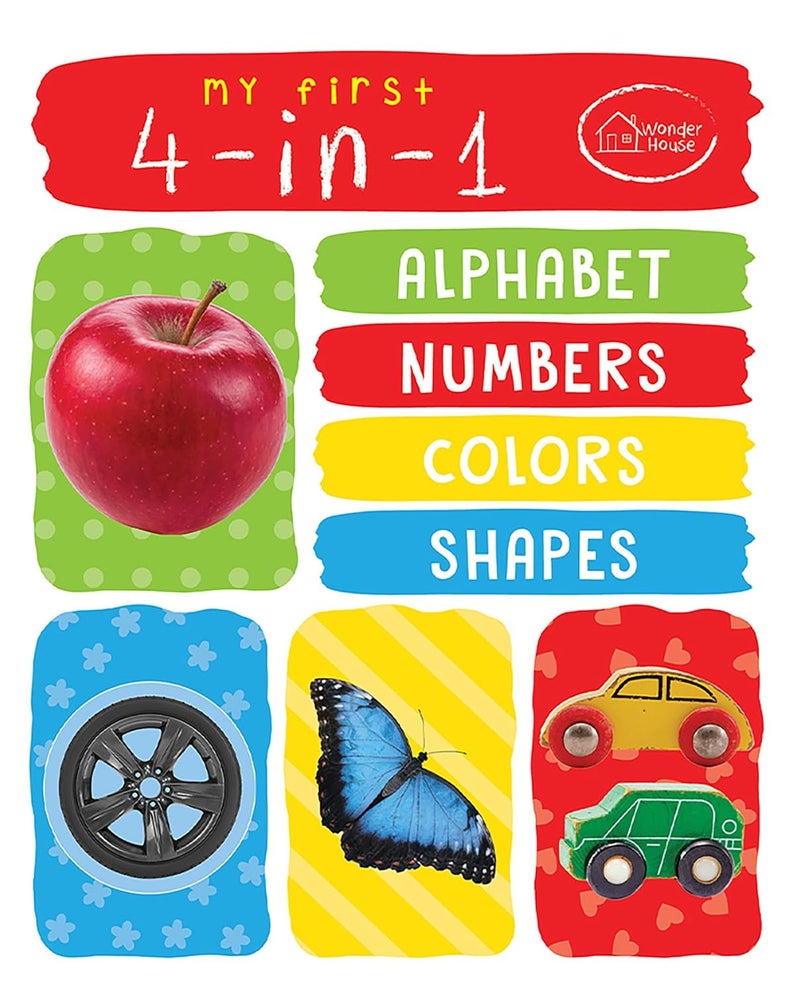 My First 4 in 1 Alphabet Numbers Colours Shapes: Padded Board Books | Paperback | Published by Prakash Book Depot | Early Learning Children's Activity Book