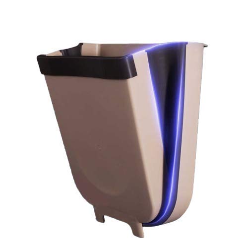 RIVUGJA RIVUGJA Folding Kitchen Trash Can Wall Mounted Folding Waste Bin Hanging Garbage Can for Kitchen Garbage Box for Bedroom Bathroom Car Trash Bag Storage Box Multi colour  - Image 2
