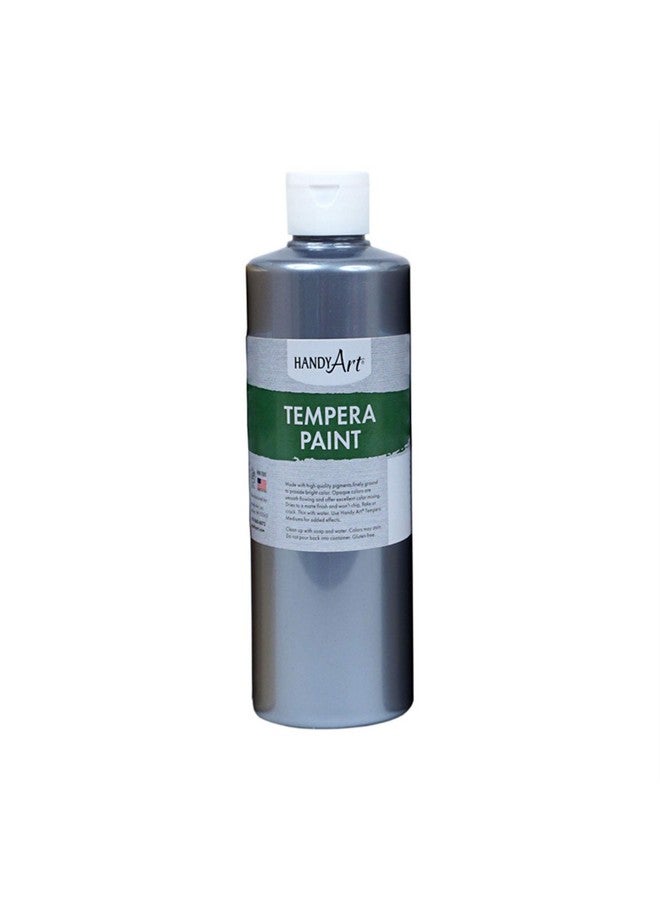Handy Art طلاء تمبرا فني 16 أونصة، فضي معدني - Image 2
