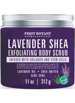 First Botany First Botany Body Scrub - Natural Exfoliating Salt Scrub & Body and Face Souffle helps with Moisturizing Skin, Acne, Cellulite, Dead Skin Scars, Wrinkles (10 fl oz, Lavender) 