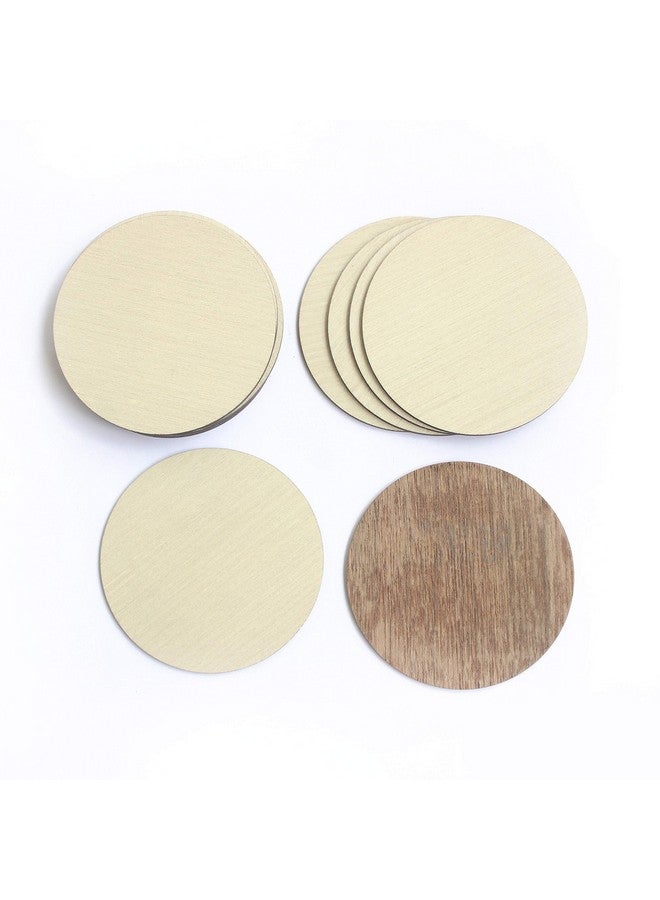 IVEI DIY Wood Finished Coasters Round Plywood Sheet Craft - Plain Wooden Coasters Circle Shaped Blank Cutouts for Painting Wooden Sheet Craft, - Set of 12 (3.5in X 3.5in) - Image 1