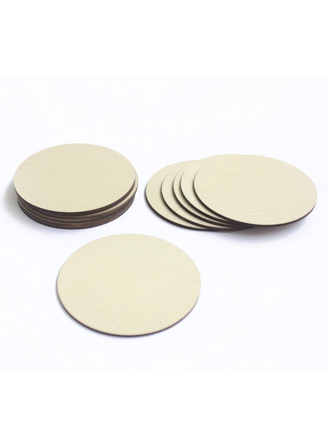 IVEI DIY Wood Finished Coasters Round Plywood Sheet Craft - Plain Wooden Coasters Circle Shaped Blank Cutouts for Painting Wooden Sheet Craft, - Set of 12 (3.5in X 3.5in) - Image 2