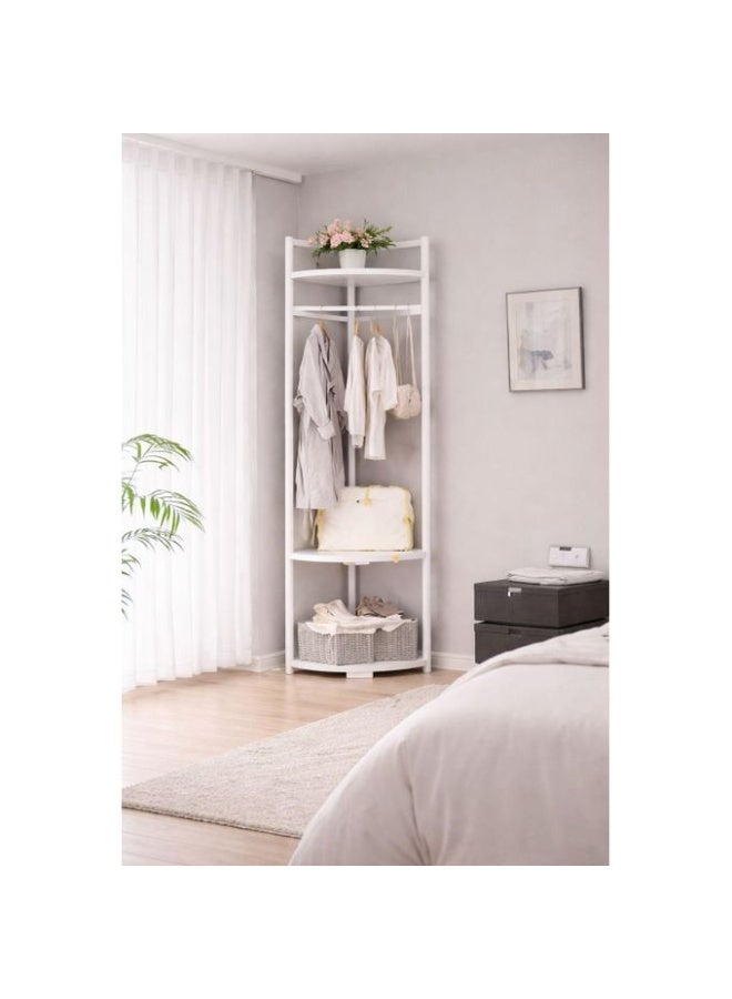 3*1 multi-functional shoe rack, hanger and shoe rack for organizing all items, made of high-quality metal (white) - Image 1