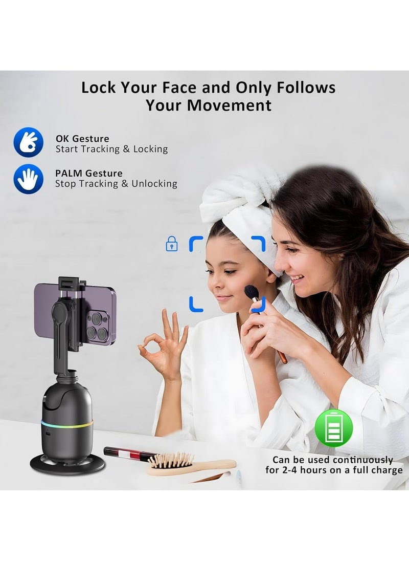 TIGER 360° Rotation Smart Phone Holder with Auto Face Tracking – Gesture Control, No App Needed for Vlogging, Streaming, TikTok, Video Shooting – Universal Compatibility, Stable & Hands-Free Operation - Image 3