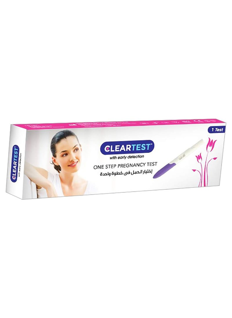 CLEARTEST One Step Pregnancy Rapid Test Midstream Results In 3 Min 1 Test/Box  - Image 1
