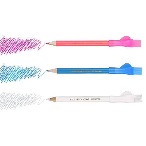 CampTek Tailors Chalk & Fabric Markers for Quilting - 10PCS Tailor's Chalk, 4PCS Heat Erasable Pens with 4 Refills, 3 PCS Sewing Fabric Pencils - Image 5