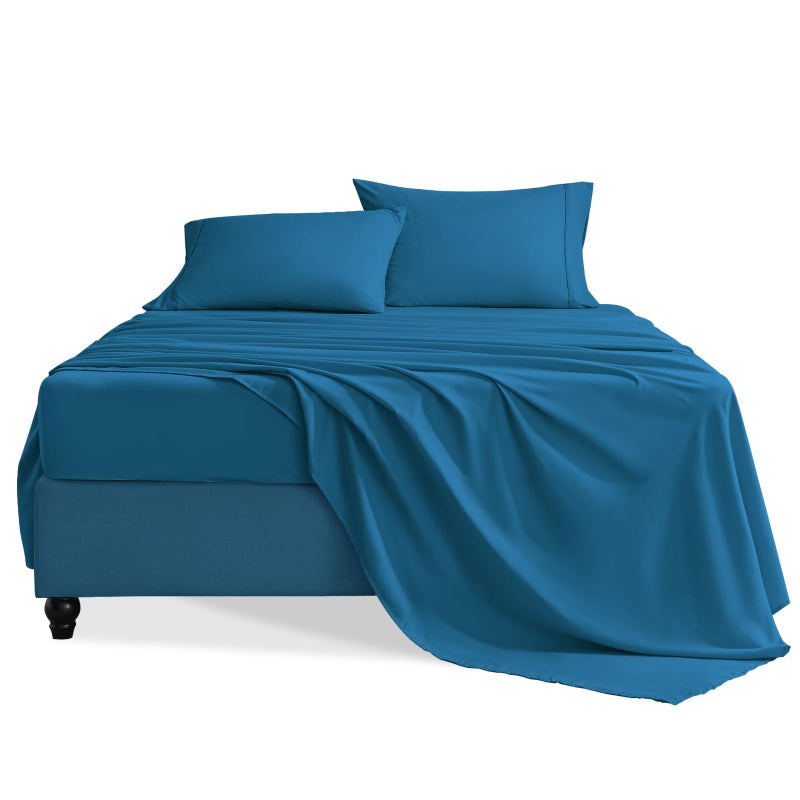 Swiftify Queen Sheet Set, 4 Pieces Hotel Luxury Soft Microfiber Queen Bed Sheets Set, Up to 16" Deep Pockets, Oeko-Tex Sheets with Elastic, Breathable, Wrinkle Free (Peacock Blue,Queen) - Image 1