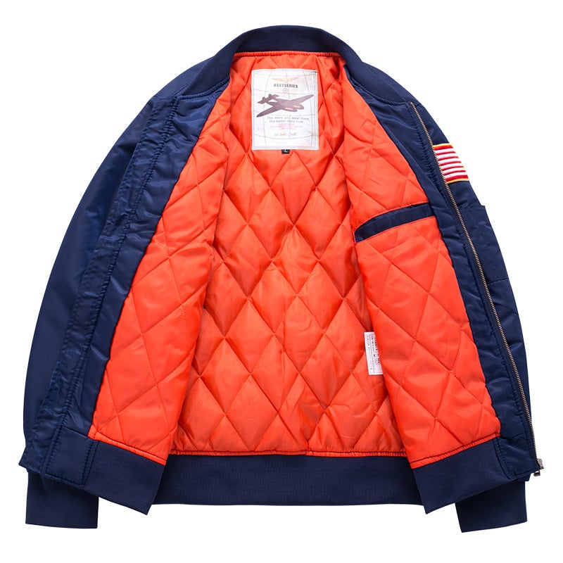 Men'S Coat Cotton-Padded Clothes Air Force One Pilot Men'S Jacket Thickened Plus Fat Boy Fat Boy Sports Leisure - Image 4