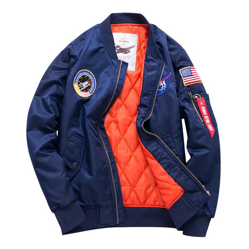 Men'S Coat Cotton-Padded Clothes Air Force One Pilot Men'S Jacket Thickened Plus Fat Boy Fat Boy Sports Leisure - Image 1