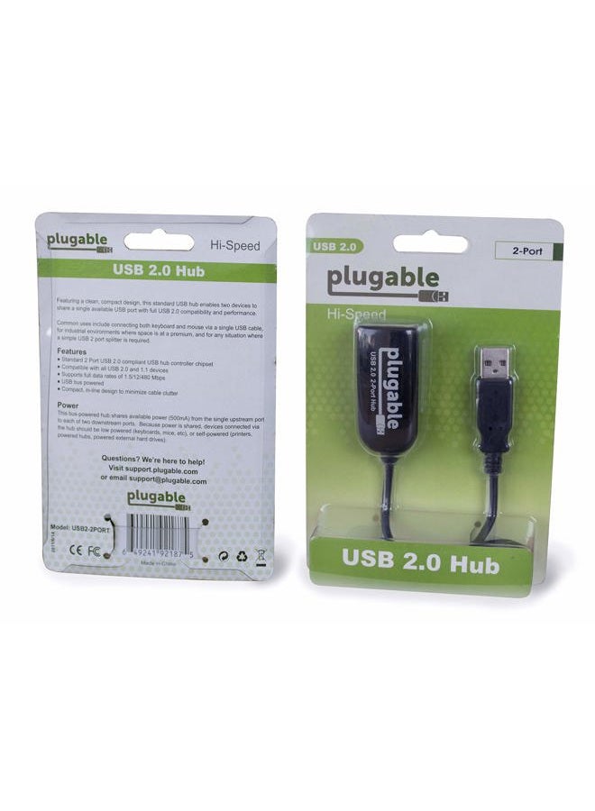 Plugable 2-in-1 USB Splitter with Dual USB 2.0 Ports, Compatible with Windows, Linux, macOS, Chrome OS, USB Multiport Hub for Laptops - Image 4