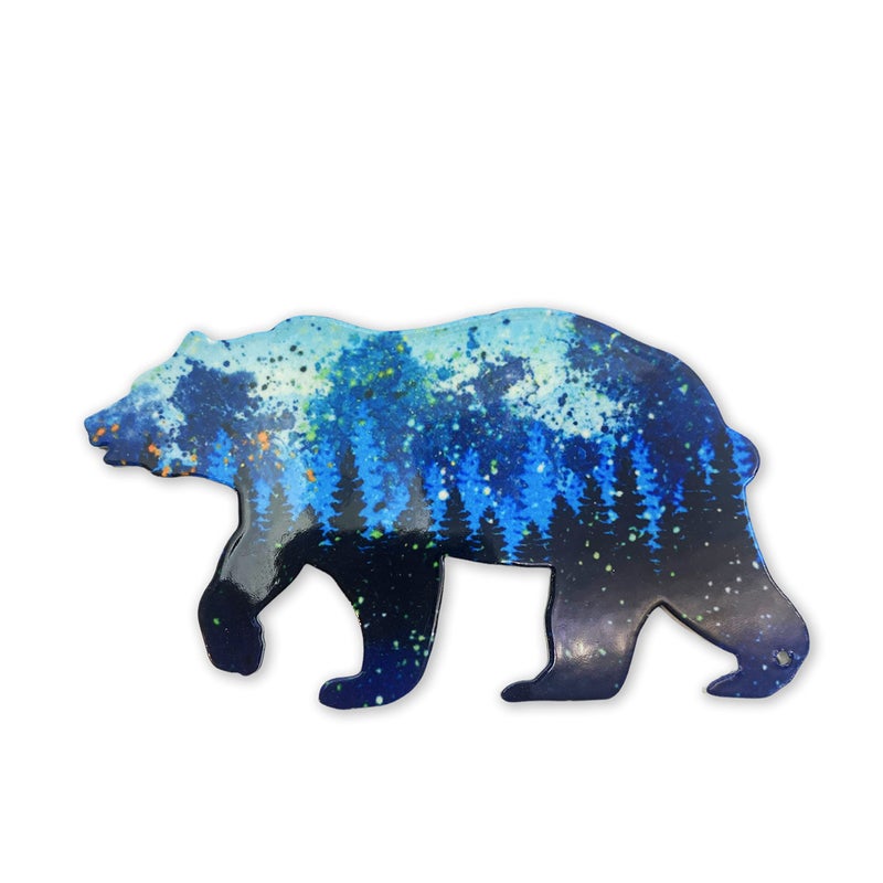 Sonoran Souvenirs Sonoran Souvenirs Black Bear Metallic Screen Saver Magnets  Set of 2 DieCut Matching Magnets Heavy Duty Home Dcor for Curtains  Screens Gloss Finish 5 W x 275 H IndoorOutdoor 