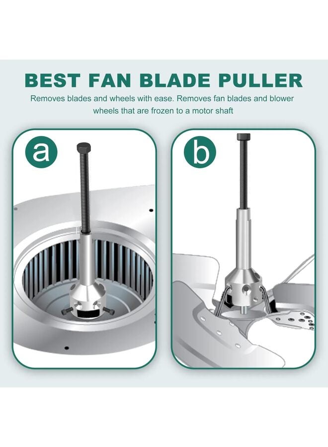 ساحب عجلة منفاخ شفرات المروحة، 10 قطع بديلة احترافية لشفرات المروحة، ساحب شفرات مروحة متين لمحرك سير 5/8 بوصة ومحرك دفع مباشر 1/2 بوصة أو أقل. أعمدة - Image 4