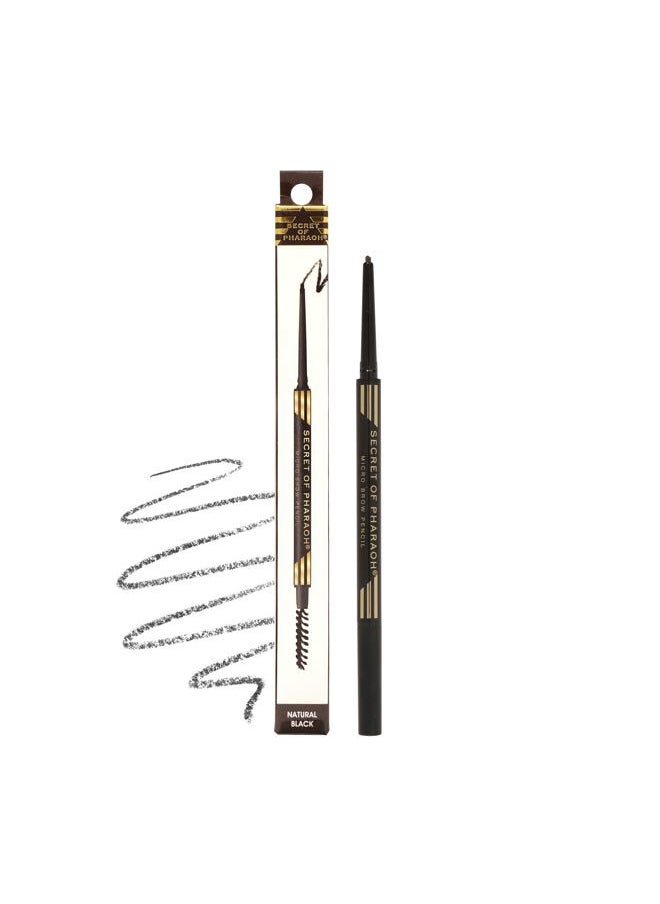 EBIN NEW YORK Micro Brow Pencil Natural Black | Ultra-Thin Tip for Precise Hair-Like Strokes | Defines Brows | Soft Smudging Brush | Water-Resistant & Cruelty-Free  - Image 1