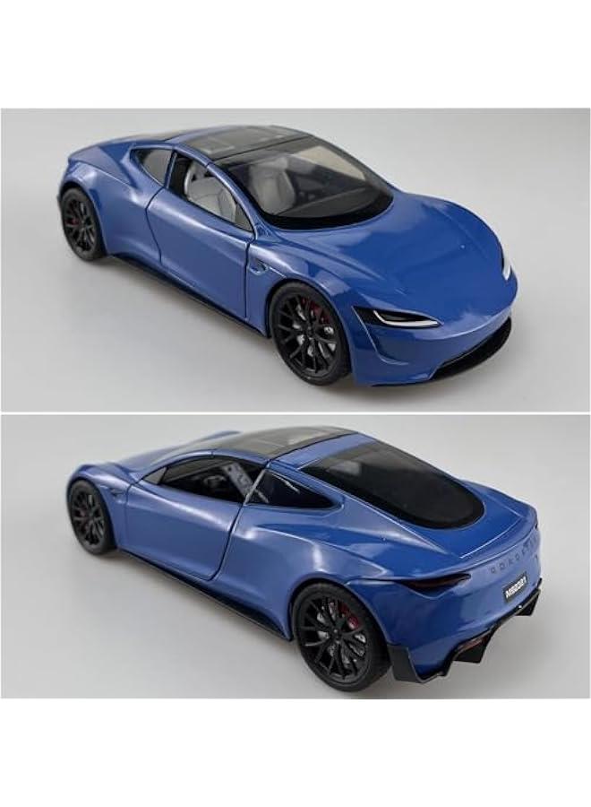 1:24 Scale Tesla Roadster Alloy Car Model Diecast Toy Vehicles for Kids, Tesla car Model,Tesla Alloy Car toy,with Lights and Music,Gifts for Boys and Girls. (Blue)  - Image 4