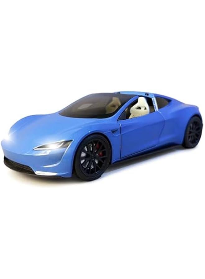 1:24 Scale Tesla Roadster Alloy Car Model Diecast Toy Vehicles for Kids, Tesla car Model,Tesla Alloy Car toy,with Lights and Music,Gifts for Boys and Girls. (Blue)  - Image 5