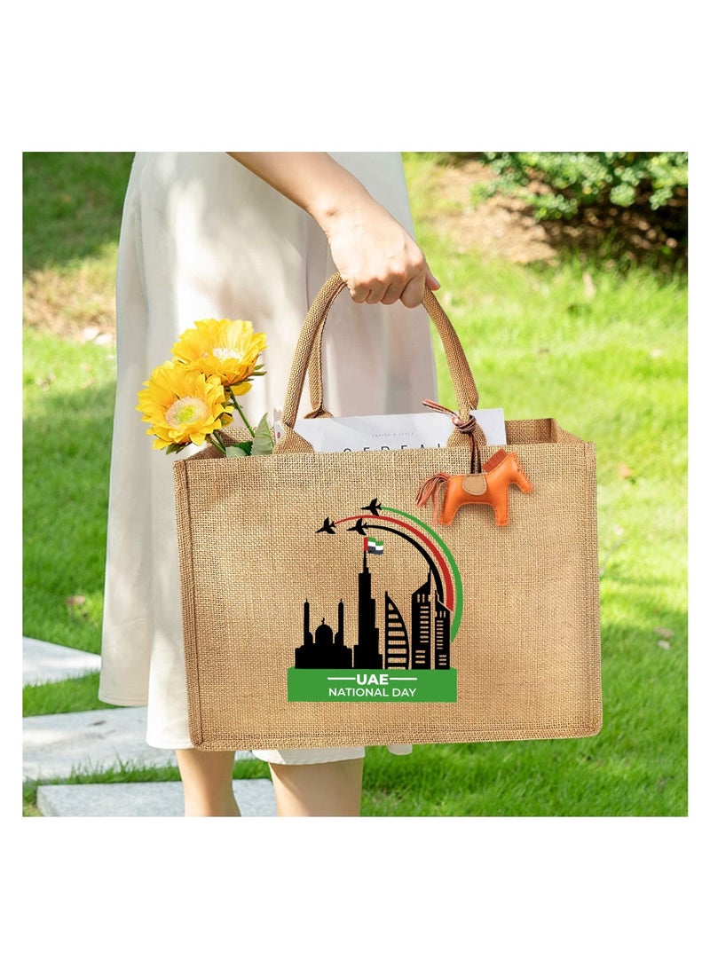 UAE National Flag day Design Printed Jute Bag - Reusable Eco-Friendly Tote for Groceries - Shopping and More - Image 5
