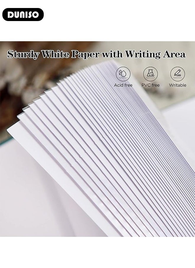 DUNISO 200 Pockets Photo Album with Writing Space and Front Window, Waterproof Linen Photo Album for 4 * 6 Inches photos, Portable Photo Album for Baby Travel Wedding Family  - Image 5