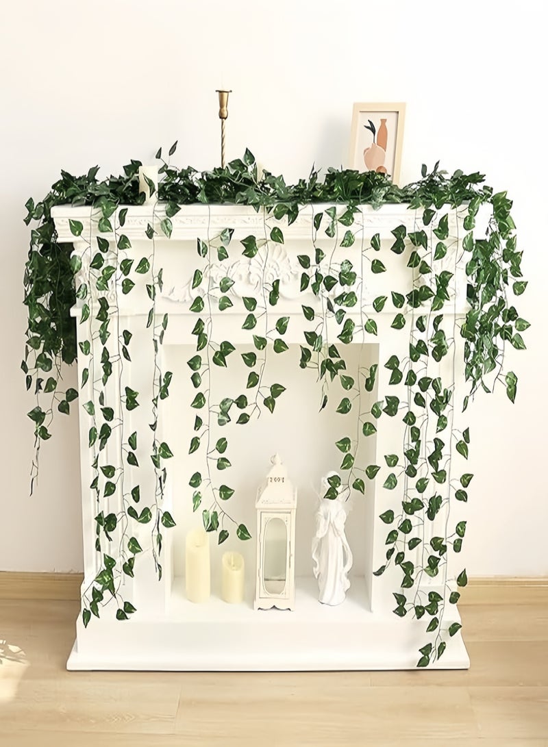 Angola Panda 12 Pack 84ft Artificial Ivy Greenery Garland, Fake Vines Hanging Plants Backdrop for Room Bedroom Wall Decor, Green Leaves for Jungle Theme Party Wedding Decoration - Image 5