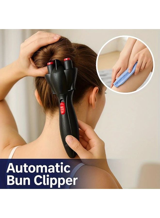 Black Automatic Braiding Tool One Button Rotary Hair Styling For Women Craft Enthusiasts - Image 1
