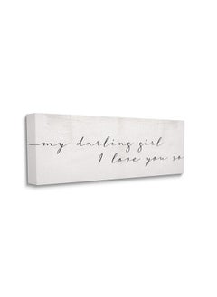 Stupell Industries Darling Girl I Love You So Sentiment Soft Typography Designed By Daphne Polselli Canvas Wall Art 13 X 30 Off White  - Image 1