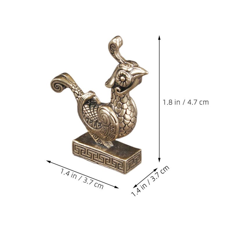 Vintage Brass Sun Bird Figurine Home Office Desk Decorative Sculpture Ornament - Image 3