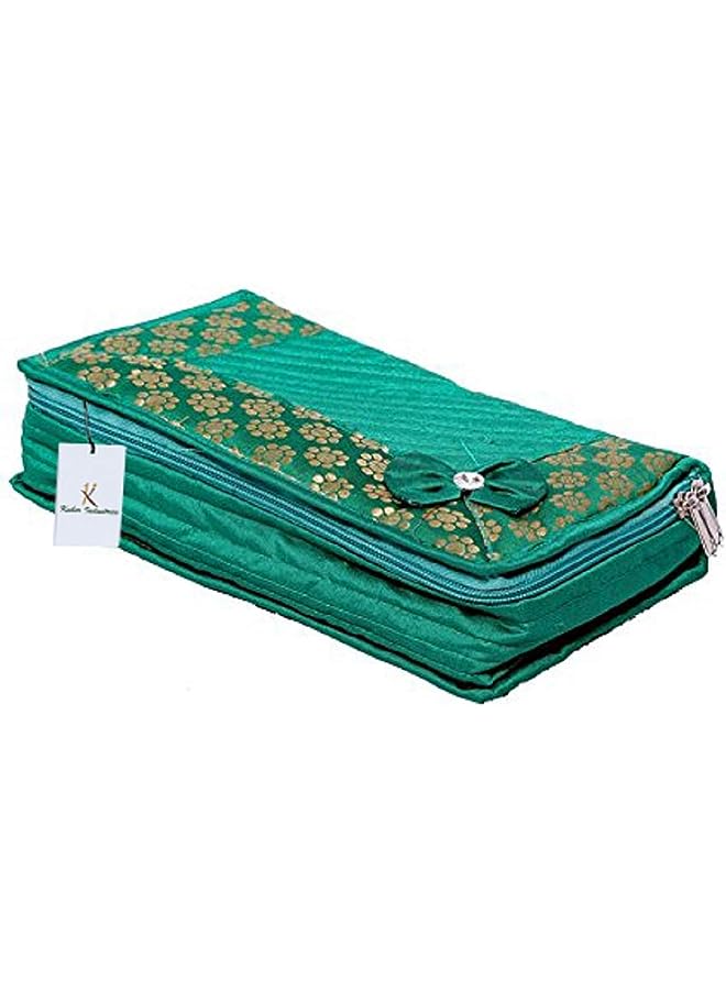 KUBER INDUSTRIES Green Bow Designer Heavy Quilted Jewellery Storage Box, standard - Image 1