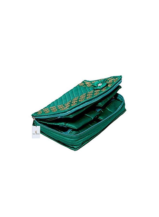 KUBER INDUSTRIES Green Bow Designer Heavy Quilted Jewellery Storage Box, standard - Image 3