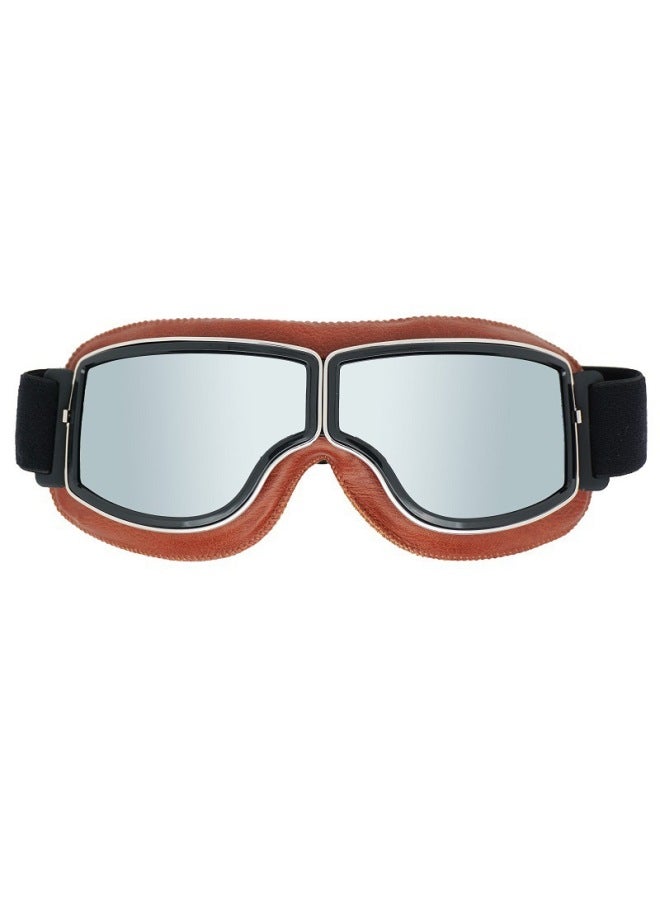 Brown Mercury Tablets Retro Harley Goggles Motorcycle Helmet Goggles Windproof Sun-proof Motorcycle Leather Mirror Half-helmet Riding Glasses Goggles