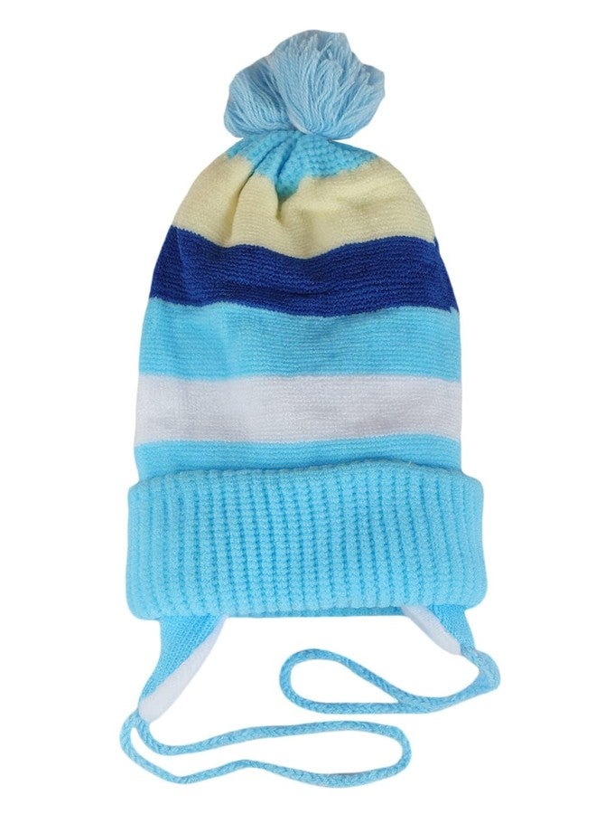 INFISPACE Baby Boy's & Baby Girl's Knitted Woolen Beanie Cap (Age: 3 to 18 Months) (Blue, 1) - Image 2