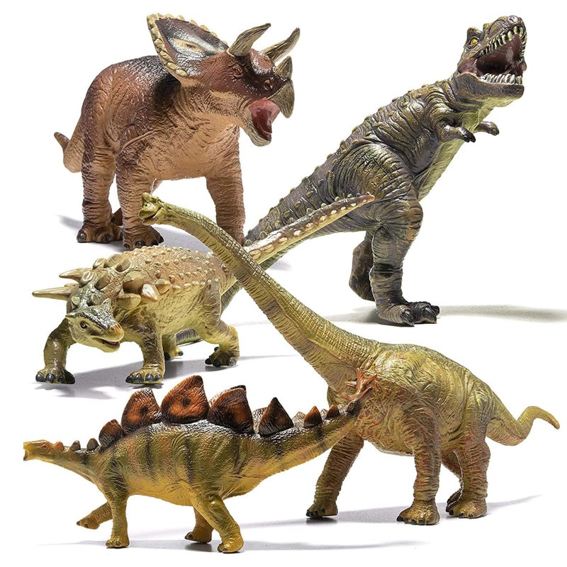 Prextex PREXTEX Jumbo Dinosaur Toys Set  5 PCS Large Realistic Dinosaur Toys for Kids  Lifelike Dino Toy Figures for Play and Learning  Giant Dino Figures with HandPainted Details 