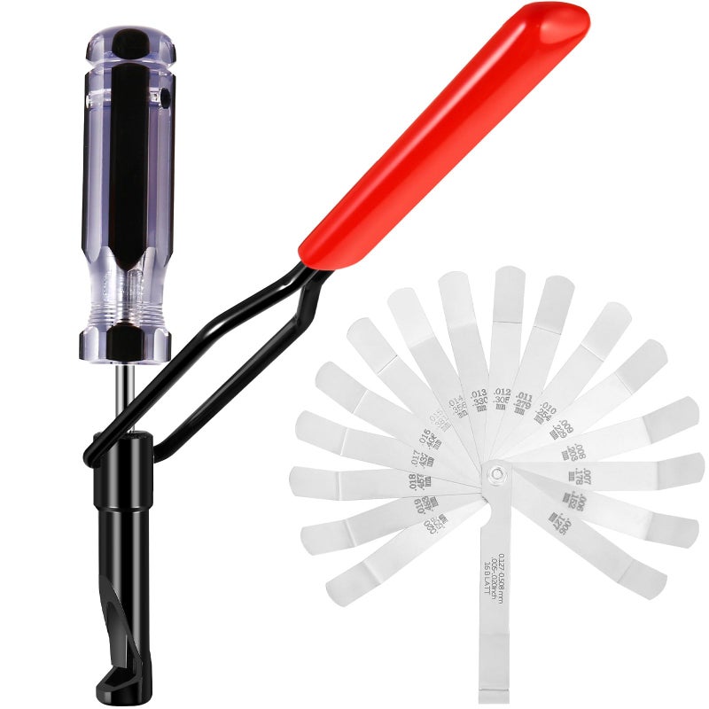 lizenoz 10mm Valve Adjustment Tool with Feeler Gauge - Jam Nut Valve Lash Adjusting Tool Compatible with Honda, Toyota, Nissan & Japanese Engines (Slotted Studs) - Image 1