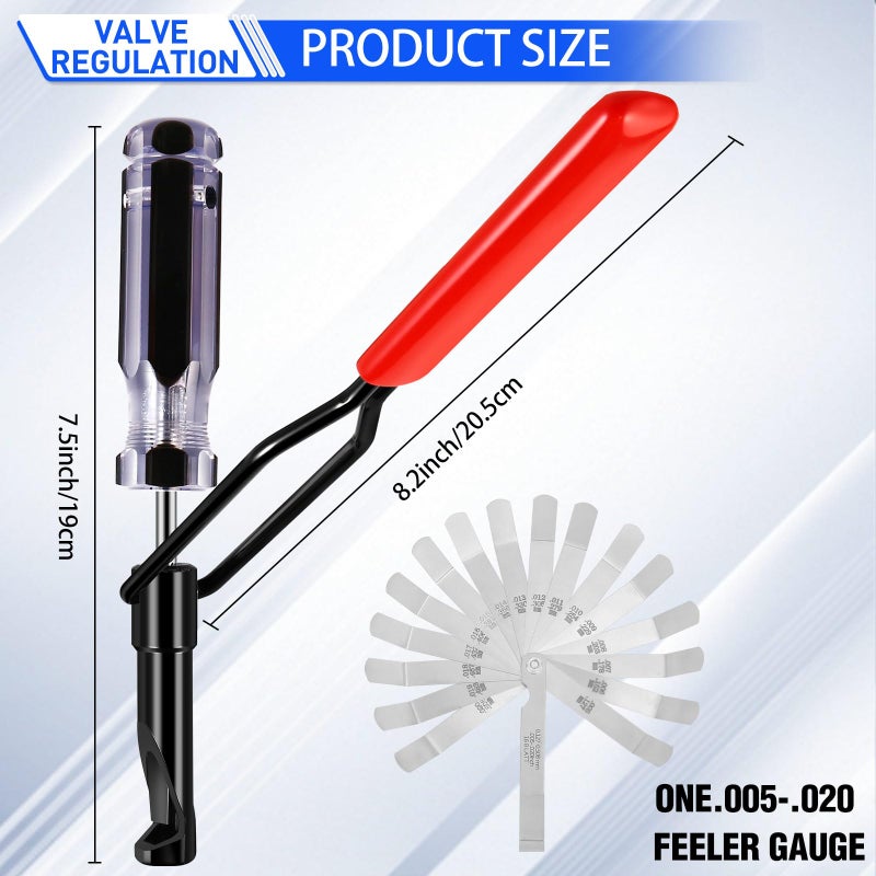 lizenoz 10mm Valve Adjustment Tool with Feeler Gauge - Jam Nut Valve Lash Adjusting Tool Compatible with Honda, Toyota, Nissan & Japanese Engines (Slotted Studs) - Image 2