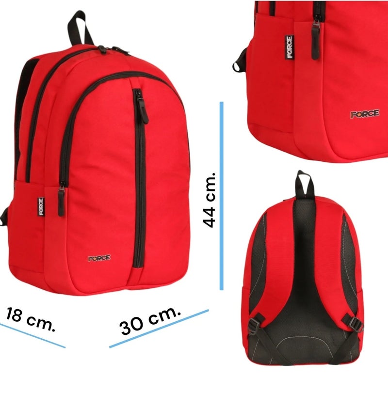 Force Basic Polyester Oxford Backpack, Water-Resistant,Red - Image 2