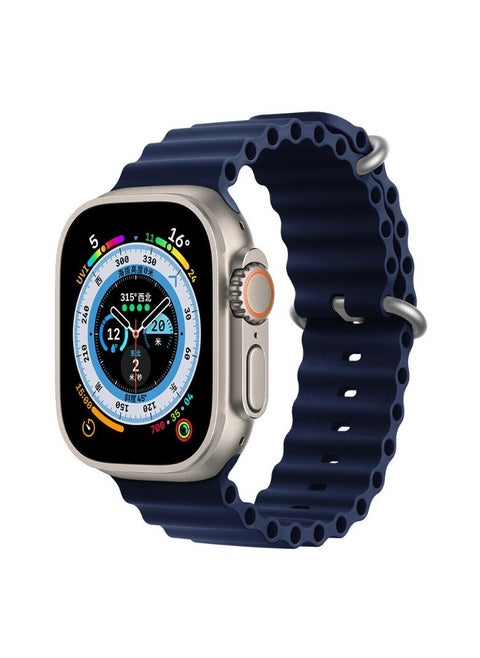 Apple Watch Ocean Band 49mm 45mm 44mm 42mm Soft Silicone Blue
