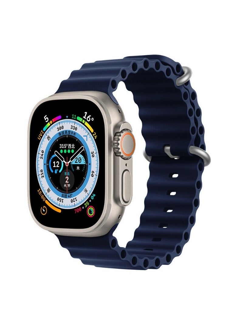 Generic - Apple Watch Ocean Band 49mm 45mm 44mm 42mm Soft Silicone Blue - Image 1
