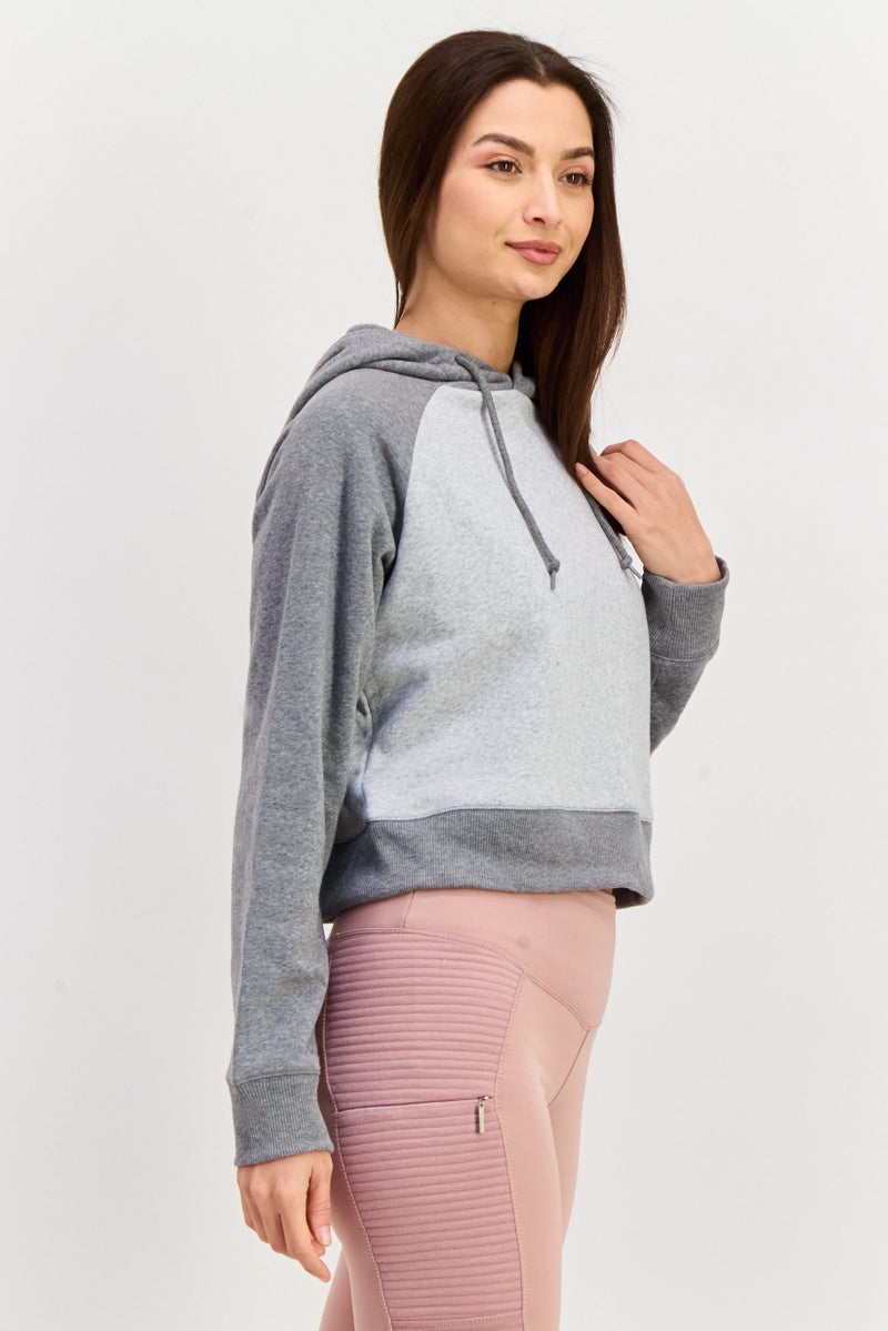 Champion Women Sportswear Fit Hooded Outdoor Sweatshirt, Grey  - Image 2
