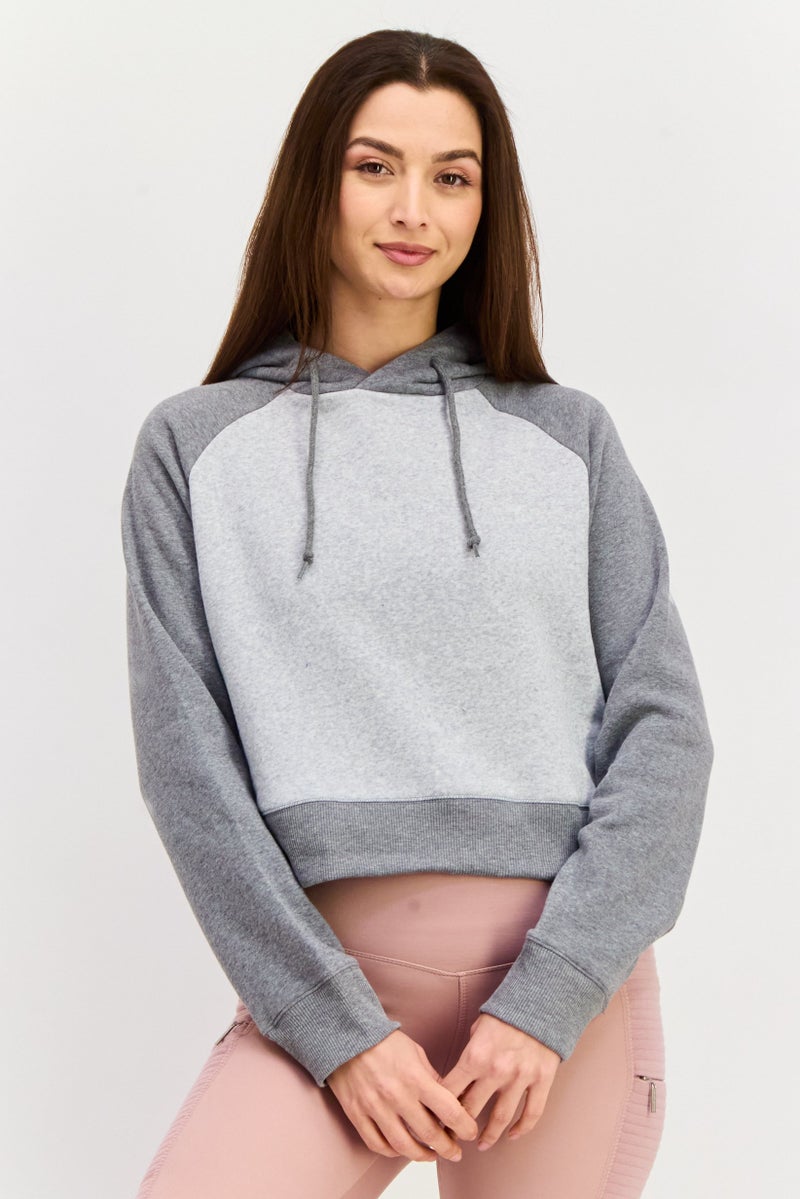 Champion Women Sportswear Fit Hooded Outdoor Sweatshirt, Grey  - Image 1