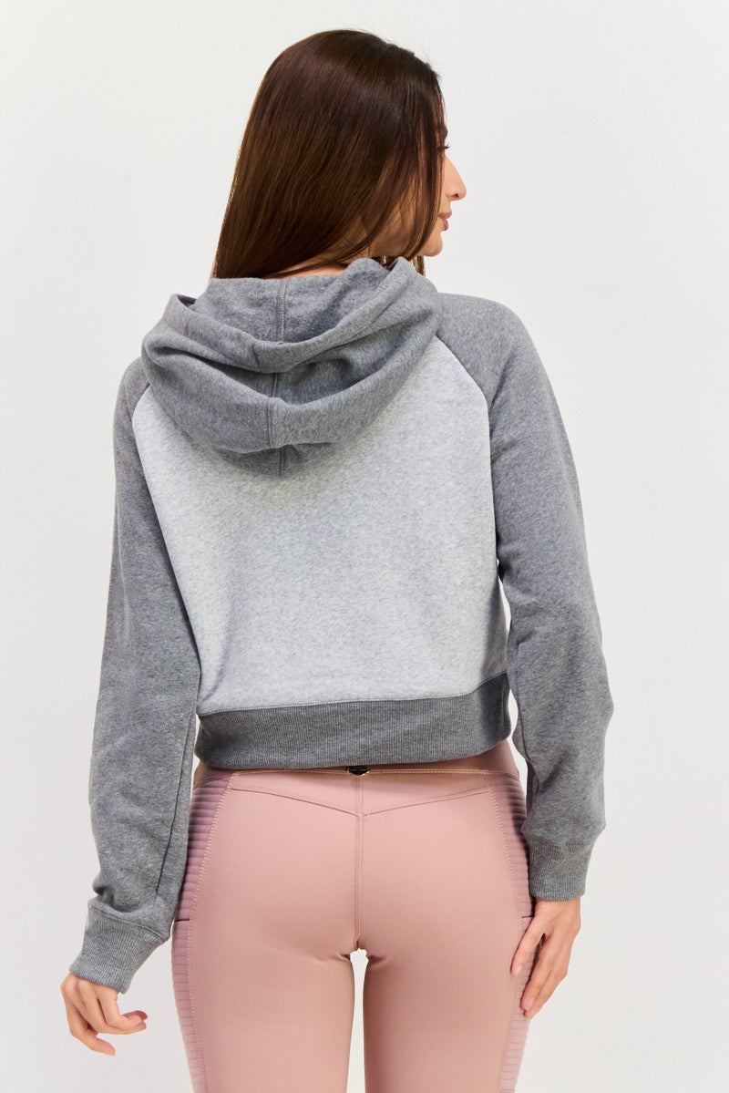 Champion Women Sportswear Fit Hooded Outdoor Sweatshirt, Grey  - Image 3