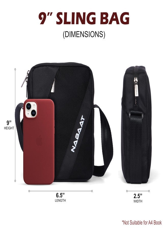 NABAAT MidiMover Sling Bag for Men & Women, Passport Bag for Men, Mini Side Bag for Men, Stylish Crossbody Bag Travel Hand Bag, Small Cash Collection Stylish bags for Men Travel (Black) - Image 3