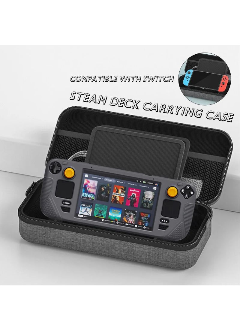 Generic - For Steam Deck Carrying Case, Portable Large Capacity EVA Hard Shell, Gaming Console Inner Partition Storage Case, for Steam Deck 2022 Version Gaming Accessories (Gray) - Image 1