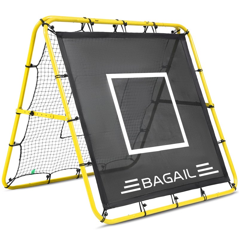 BAGAIL BAGAIL Double-Sided Rebounder Net, Football Nets, Adjustable Angles, Adjustable Structure, Rebound Net with Target for Skill Training, Portable Football Goals for the Garden, 120 x 120 cm - Image 1