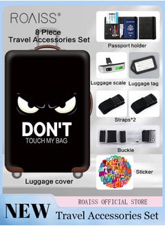roaiss 8 Piece Travel Accessories Set Includes Luggage Cover, Luggage Tag, 2 Straps, 1 Buckle, 1 Card Holder, Stickers and 1 Scale, Perfect for Travel and Going out Unisex  - Image 1
