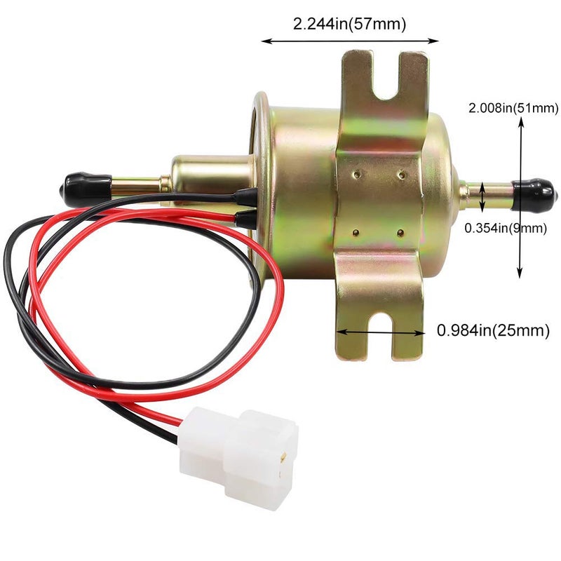SOLLON Electric Fuel Pump 12V Universal Low Pressure 12 Volt Transfer Inline Fuel Pump for Lawn Mower Carburetor Gas Diesel Engine 2.5-4psi HEP-02A - Image 3