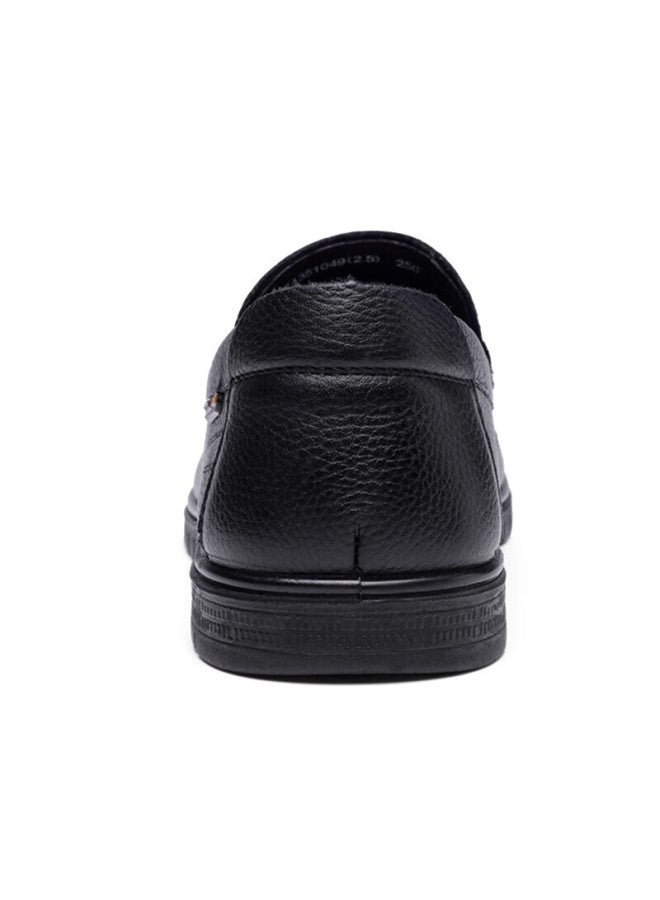 Strongman Qiangren Business Casual Men's Shoes, Commuter Leather Shoes, Top-grain Cowhide Slip-on Driving Shoes, Jda351049, Black, Size 43 - Image 2