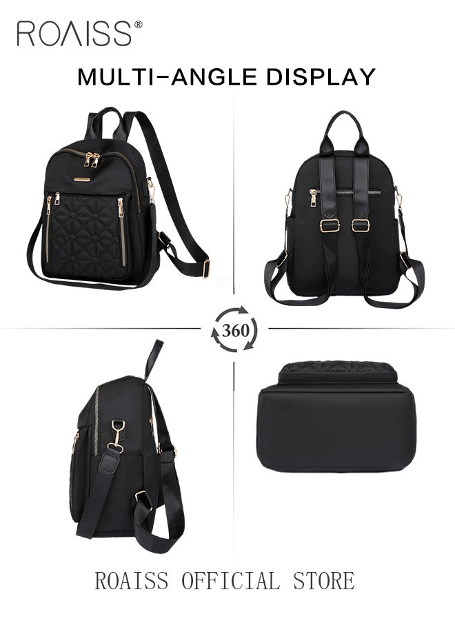 roaiss - Versatile Quilted Zipper Backpack for Women Minimalist Large Capacity Lightweight Shoulder Bag with Multi Pockets Suitable for Girls for Commute Travel Waterproof Daypack with Quality Hardware Buckle - Image 1