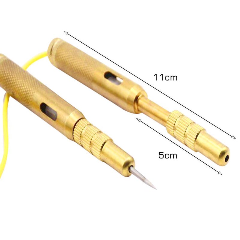 Fuse Tester Tool Automotive Circuit Voltage Tester 6V/12V/24V DC Long Wire Pen Style Electrical Probe with Bulb for Car Truck (Copper) - KaberTrade - Image 1
