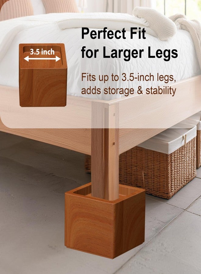 Lufia Wood Bed Furniture Risers 3 Inch, Solid Pine Wood Furniture Risers: Enhance Durability, Comfort, and Style with Effortless Installation and Added Functionality - Image 5